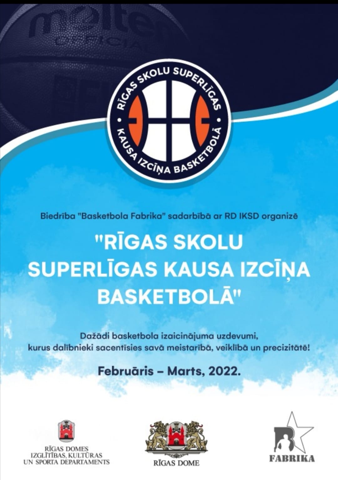 RIV meitenes piedalīsies Rīgas skolu superlīgas kausa izcīņā basketbolā