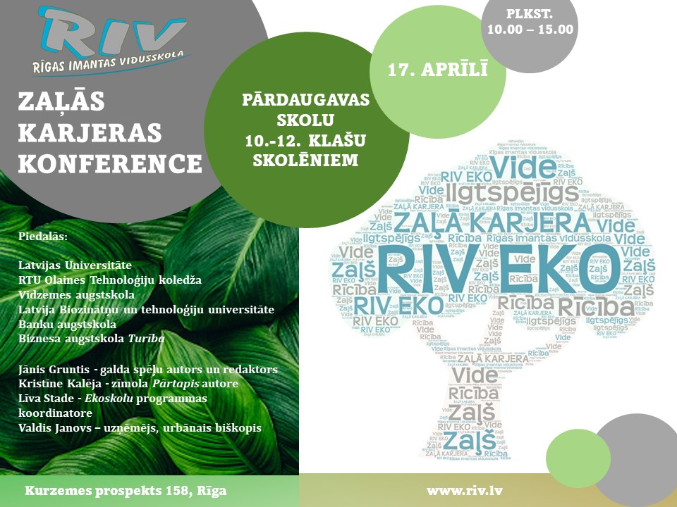 Ielūgums uz zaļās karjeras konferenci RIV EKO