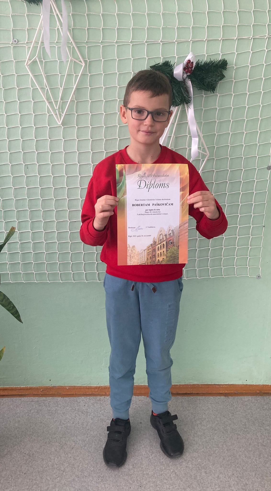 2. vieta Rīgas 40. vidusskolas organizētajā 5. atklātajā matemātikas konkursā 3. klašu skolēniem